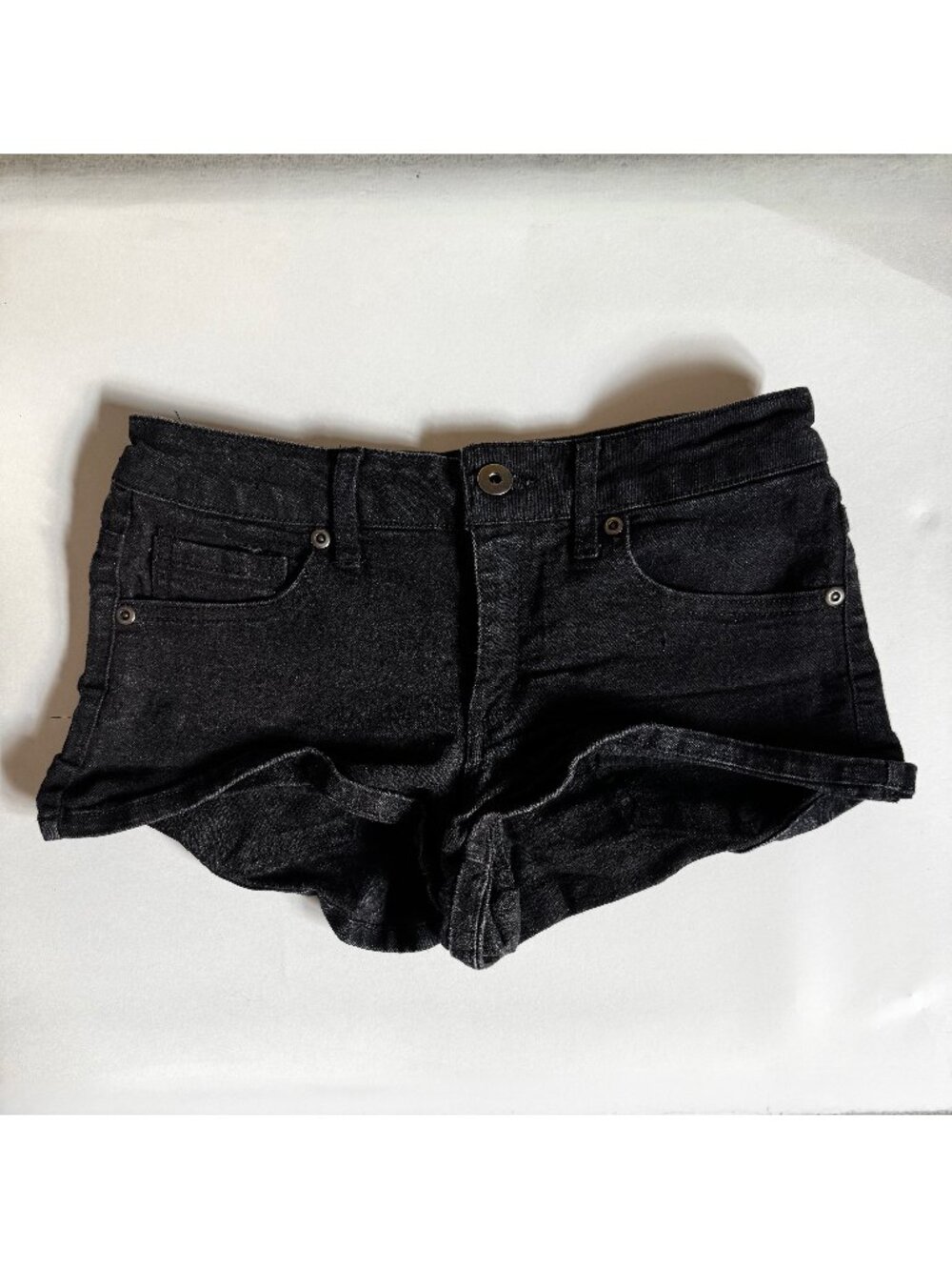 Forever 21 Black Denim Low-Rise Micro Shorts | Y2K